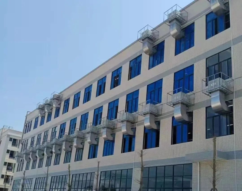 組裝零部件工廠車間整體通風(fēng)降溫，應(yīng)用星科工業(yè)環(huán)?？照{(diào)