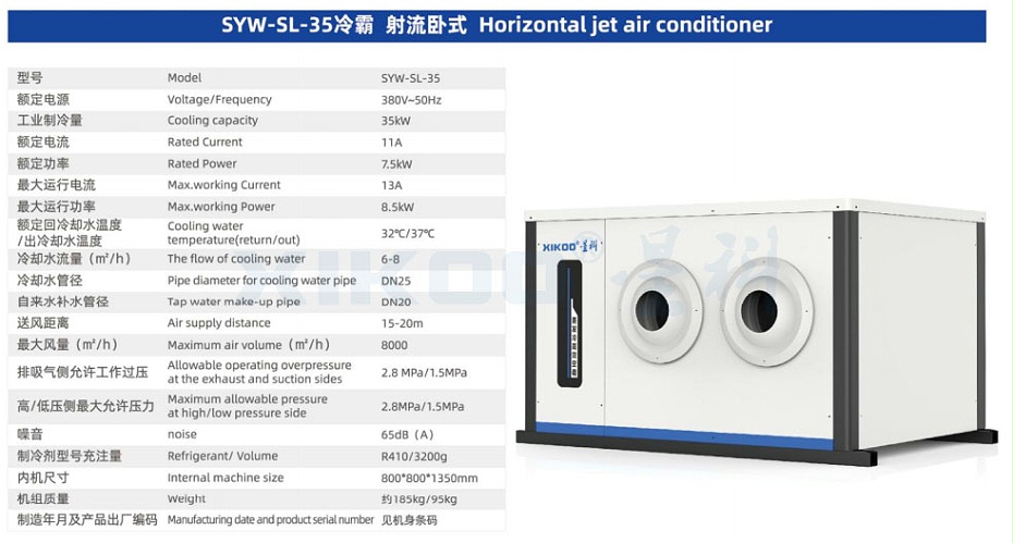 蒸發(fā)冷省電空調SYW-SL-30/35（臥式射流空調）