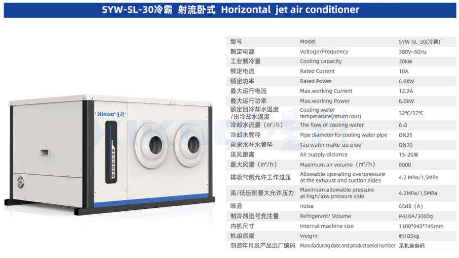 蒸發(fā)冷省電空調SYW-SL-30/35（臥式射流空調）